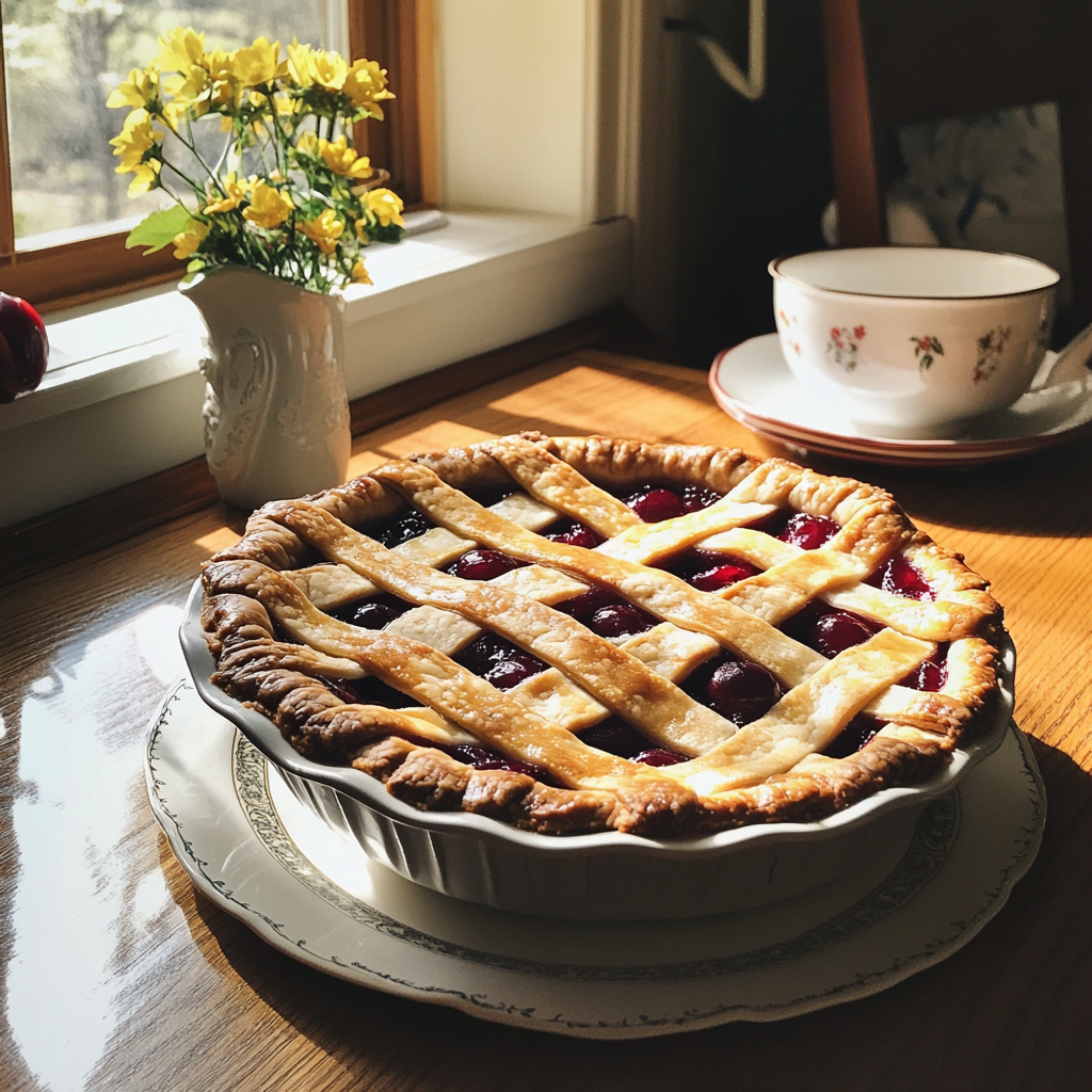 Une tarte aux cerises faite maison | Source : Midjourney