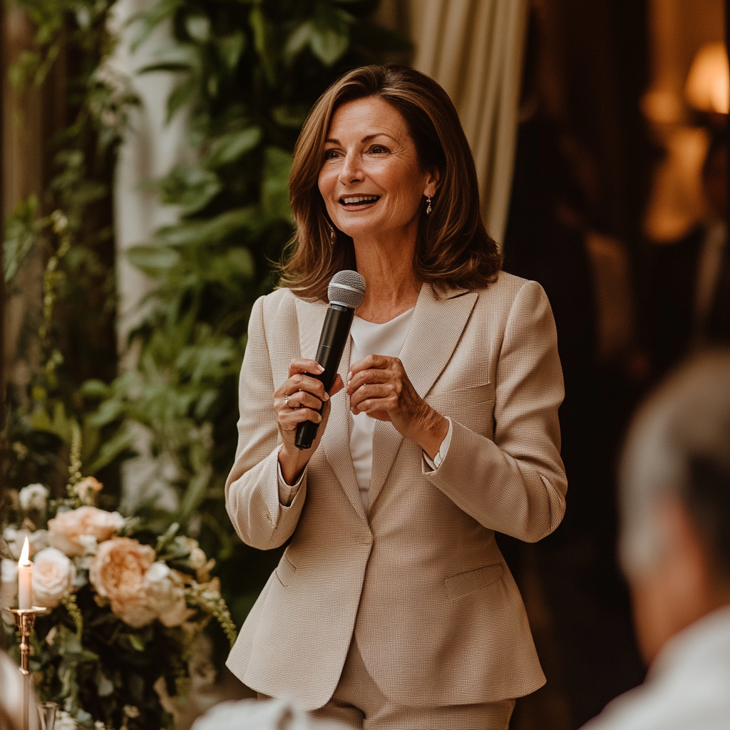 Une femme prononçant un discours | Source : Midjourney