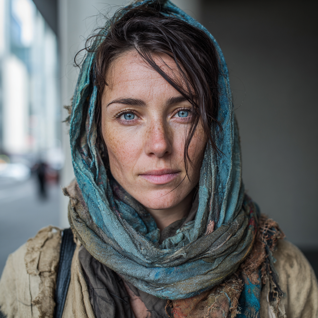 Gros plan sur une femme portant un foulard | Source : Midjourney