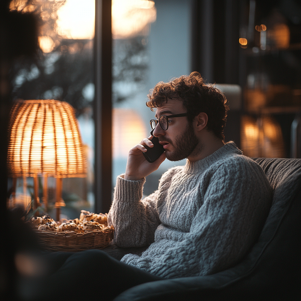 A worried man on a call | Source: Midjourney