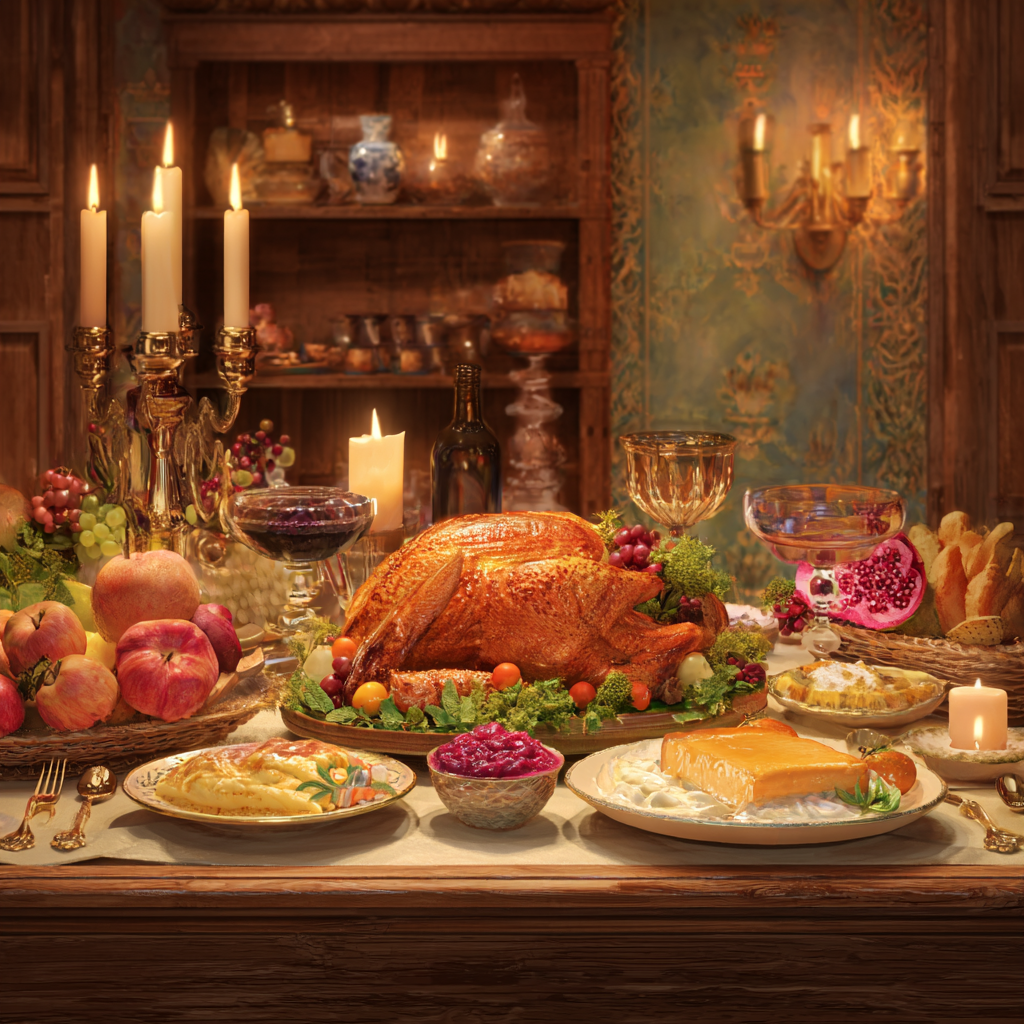 Repas de Thanksgiving | Source : Midjourney