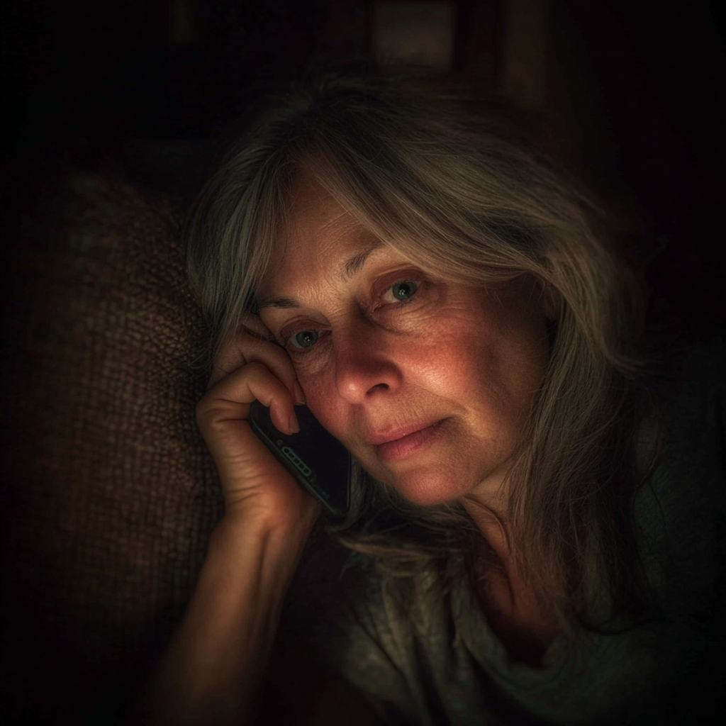 Une femme âgée qui parle au téléphone | Source : Midjourney