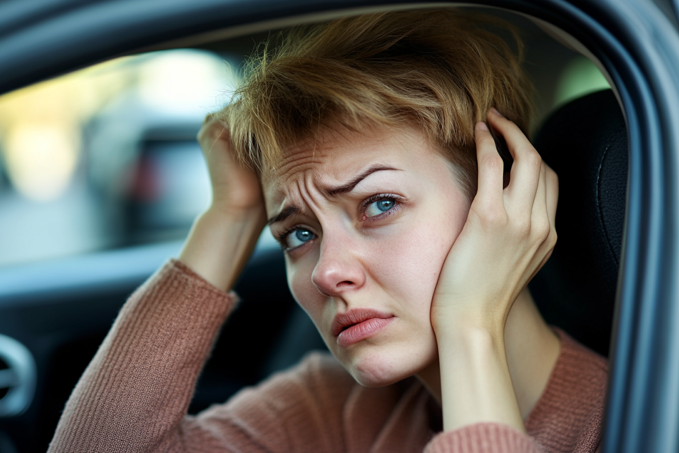 Une femme assise dans sa voiture | Source : Midjourney