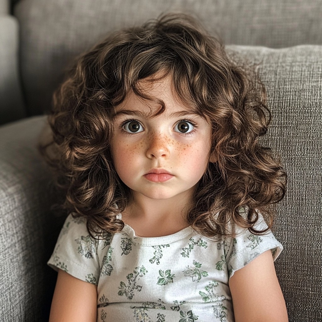 Une petite fille aux yeux écarquillés | Source : Midjourney