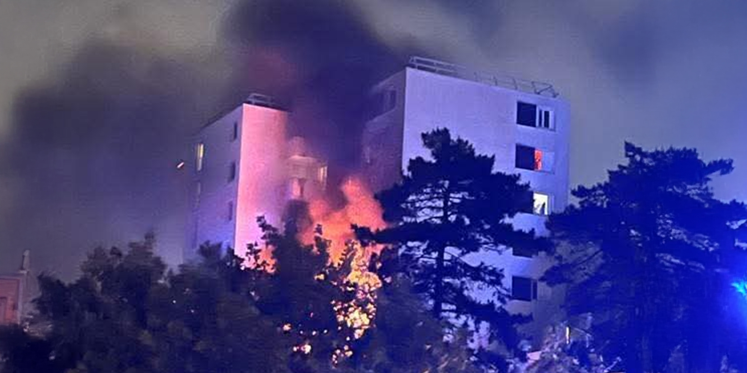 Le bâtiment incendié à Reims | Source : x.com/InfosFrancaises