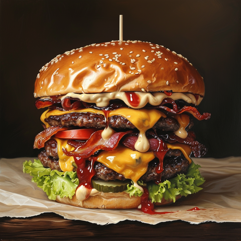 Un hamburger gastronomique | Source : Midjourney