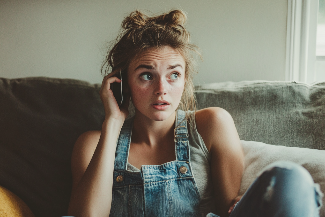 Une femme au téléphone | Source : Midjourney