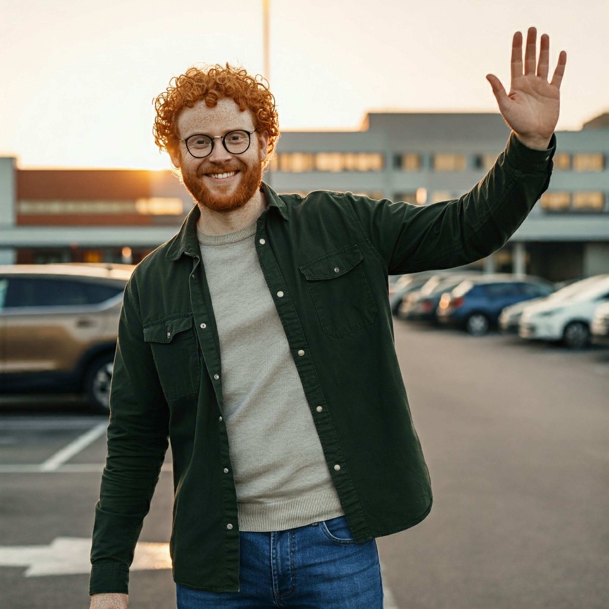 Un homme fait un signe de la main dans un parking | Source : Gemini