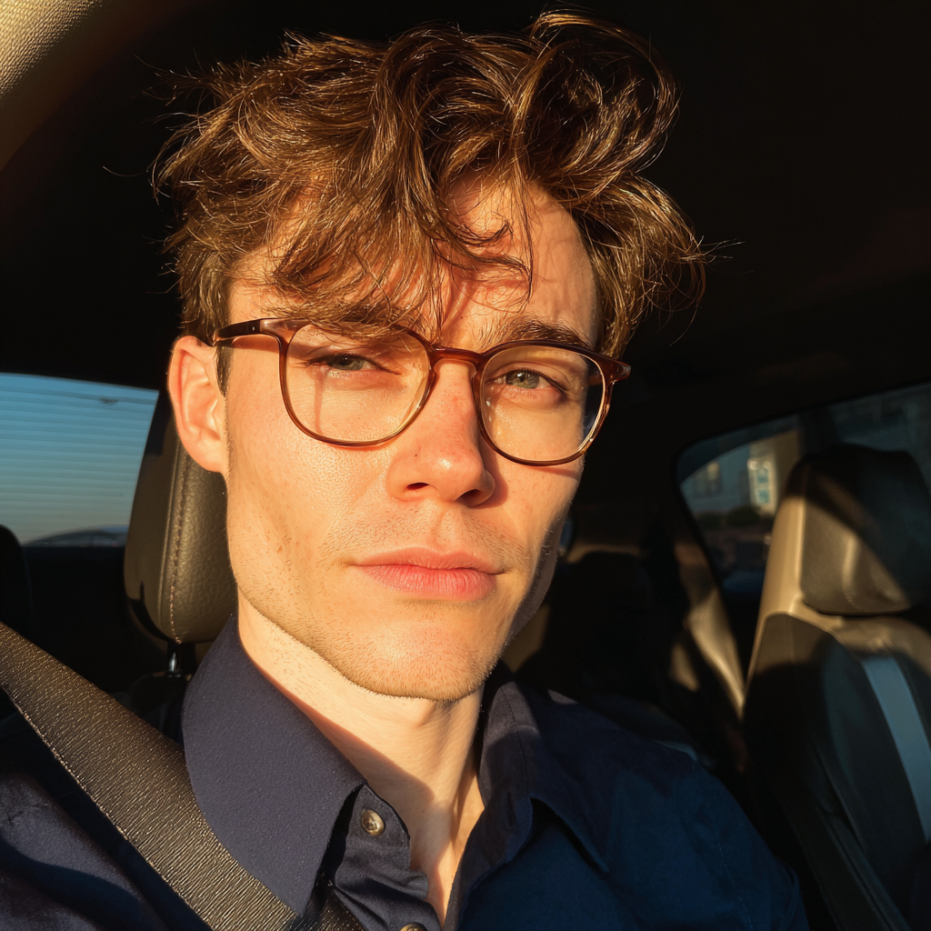 Un homme assis dans une voiture | Source : Midjourney