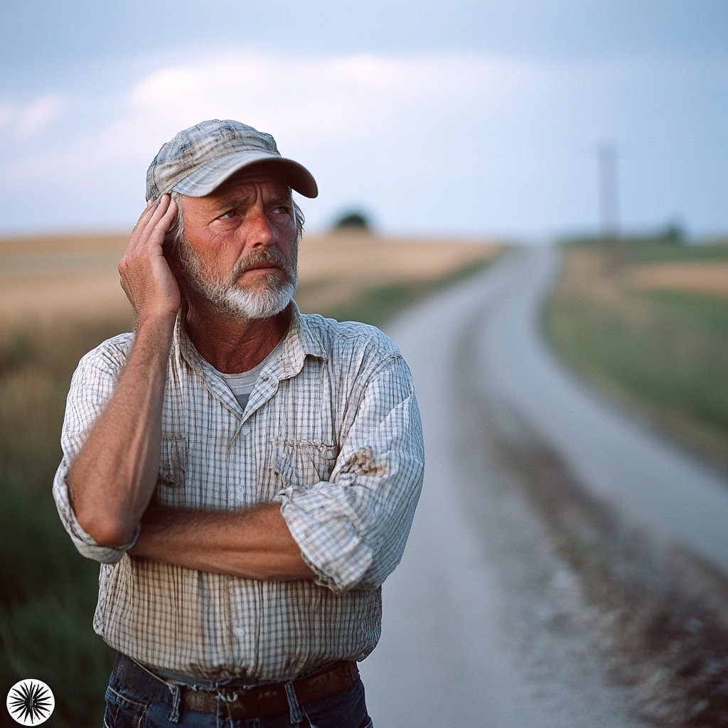 Un agriculteur qui réfléchit | Source : Midjourney