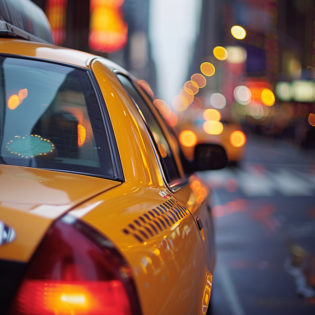 Vue latérale d'un taxi | Source : Midjourney