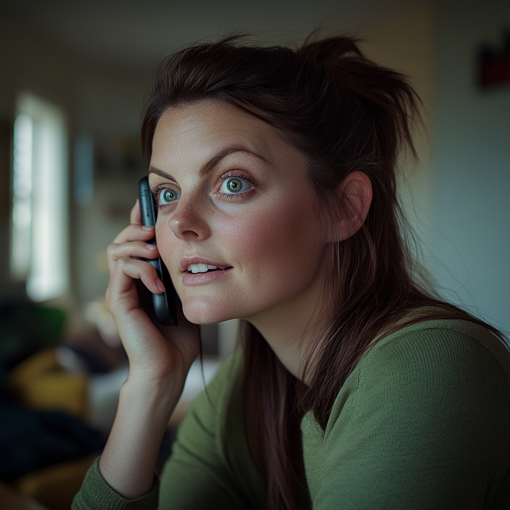 Une femme qui parle au téléphone | Source : Midjourney