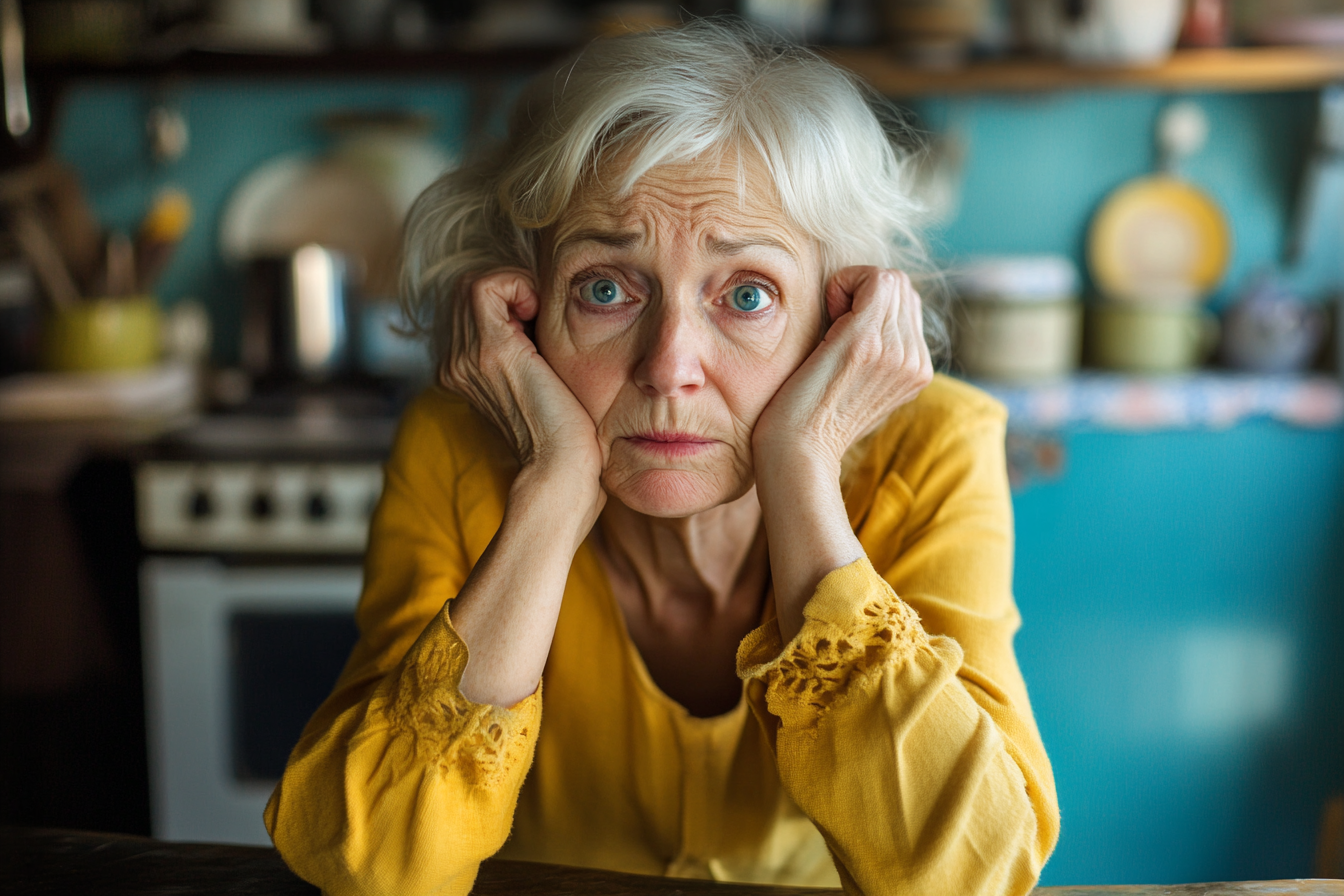 Une femme inquiète dans sa cuisine | Source : Midjourney