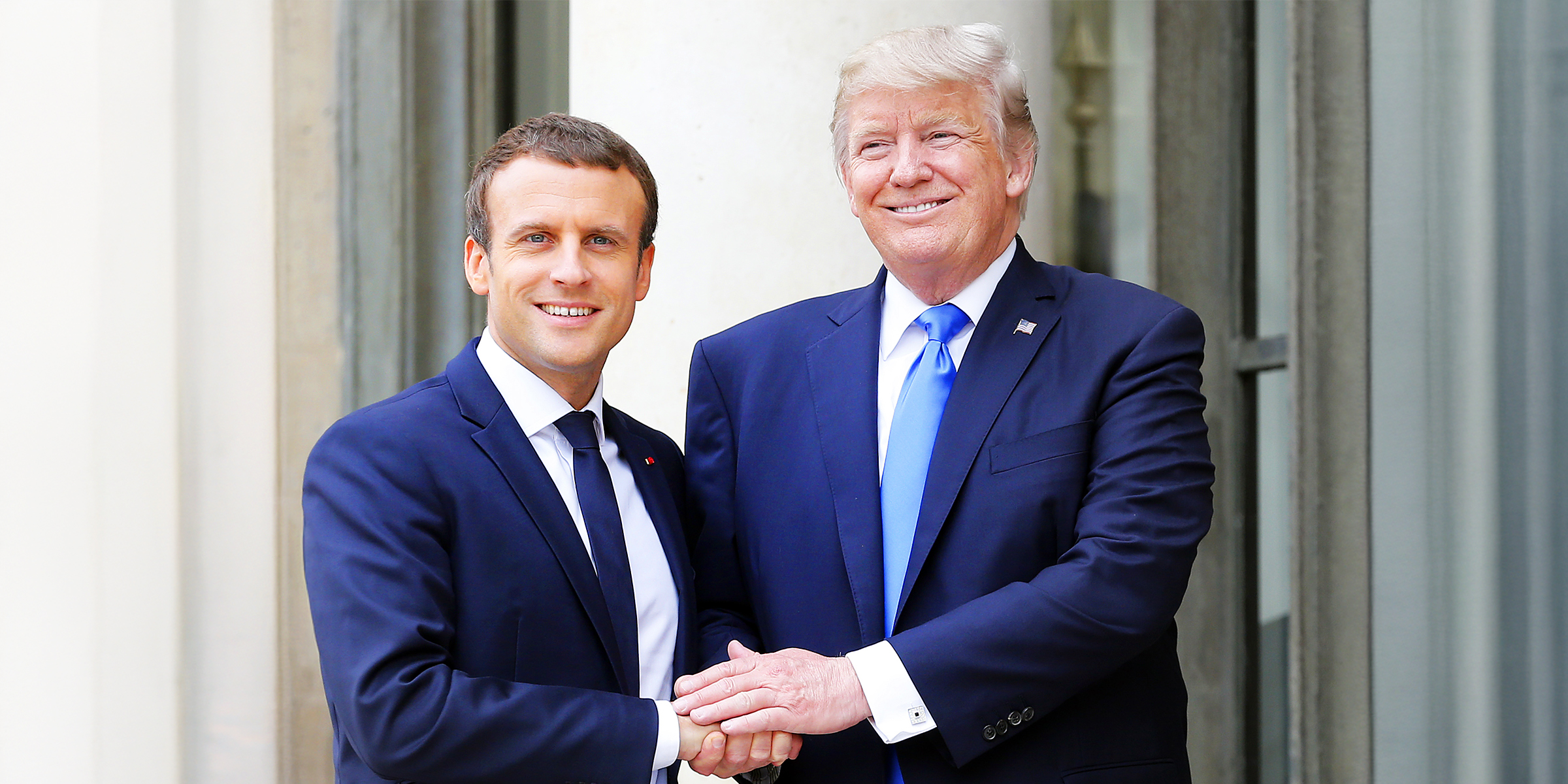 Le président français Emmanuel Macron et le président américain Donald Trump. | Source : Getty Images