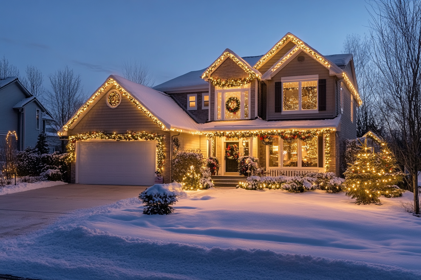 Une maison décorée pour Noël | Source : Midjourney