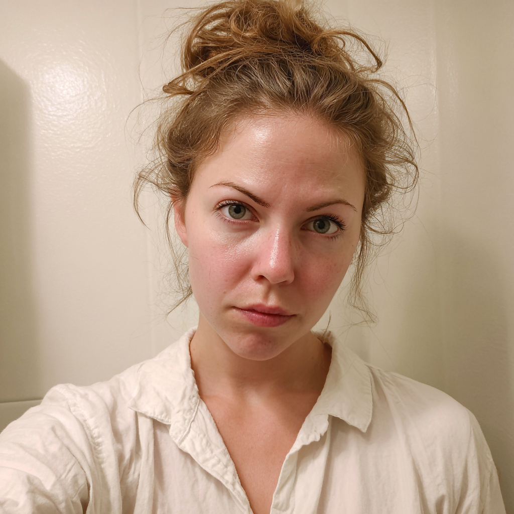 Une femme debout dans une salle de bain | Source : Midjourney
