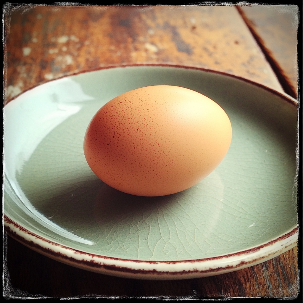 An egg on a plate | Source: Midjourney