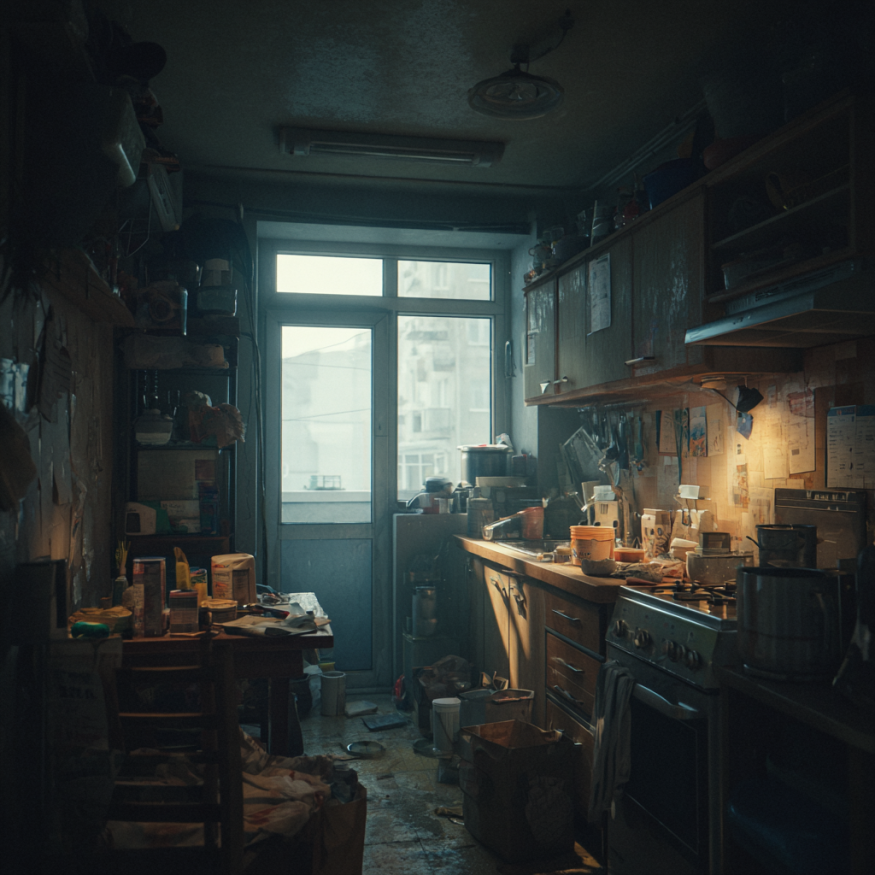 L'intérieur d'un appartement en désordre | Source : Midjourney