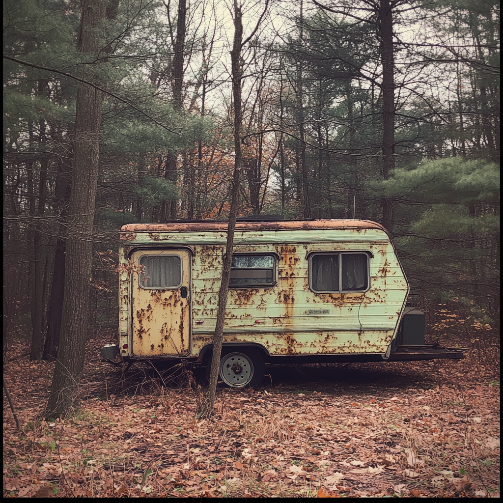 Une vieille caravane dans les bois | Source : Midjourney