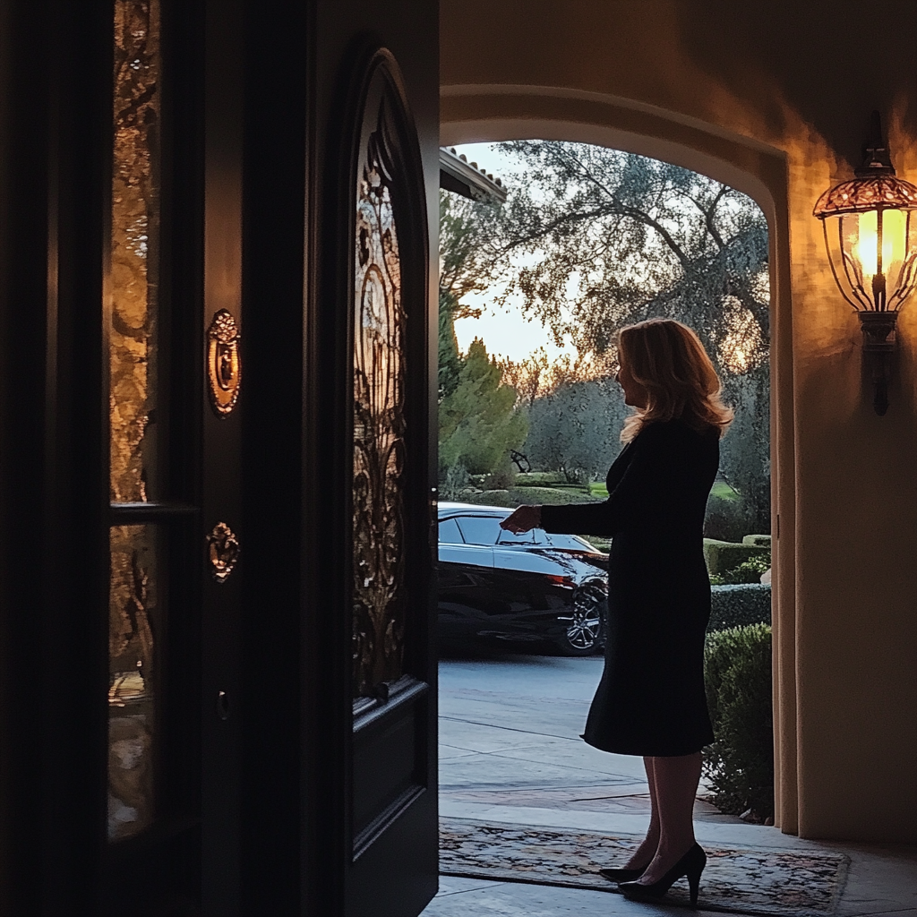 Une femme debout dans son foyer | Source : Midjourney