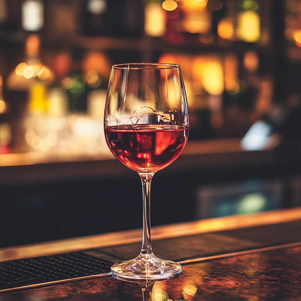 Un verre de vin sur un comptoir | Source : Midjourney