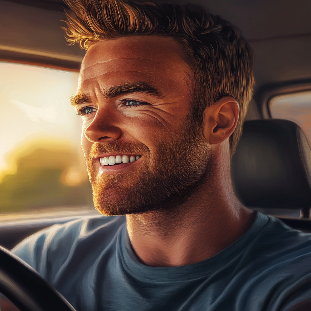 Un homme conduisant une voiture | Source : Midjourney