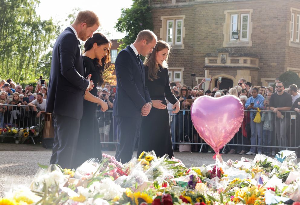 Le prince Harry, Meghan, le prince William et Kate, le 10 septembre 2022, à Windsor, en Angleterre. | Source : Getty Image