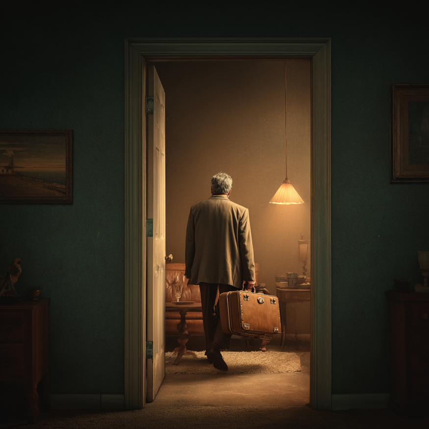 Un homme avec une valise | Source : Midjourney