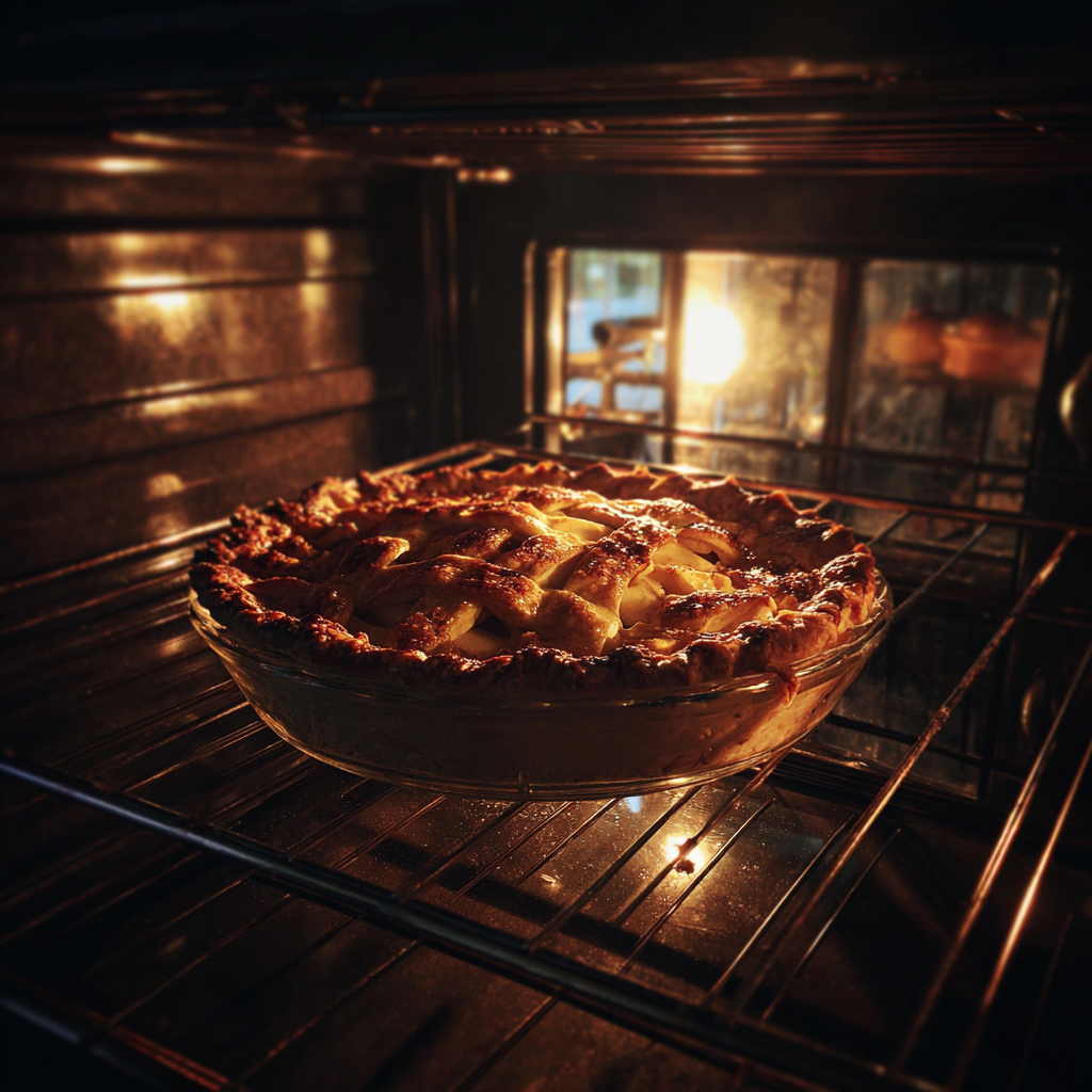 Une tarte aux pommes dans un four | Source : Midjourney