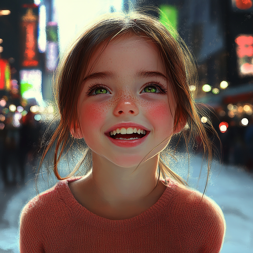 Une fille joyeuse qui rit | Source : Midjourney