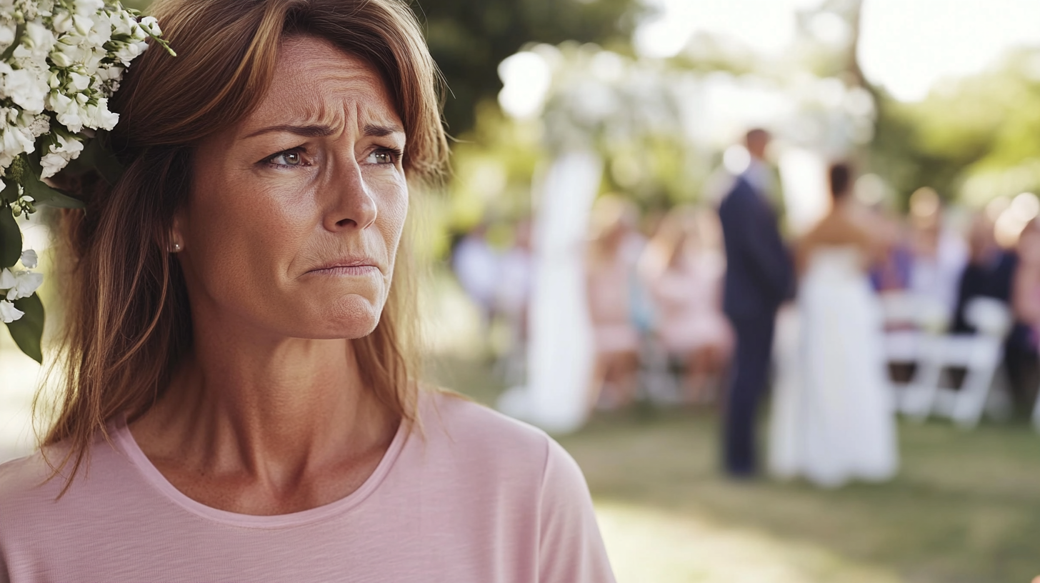 Femme désespérée lors de la cérémonie de mariage | Source : Midjourney