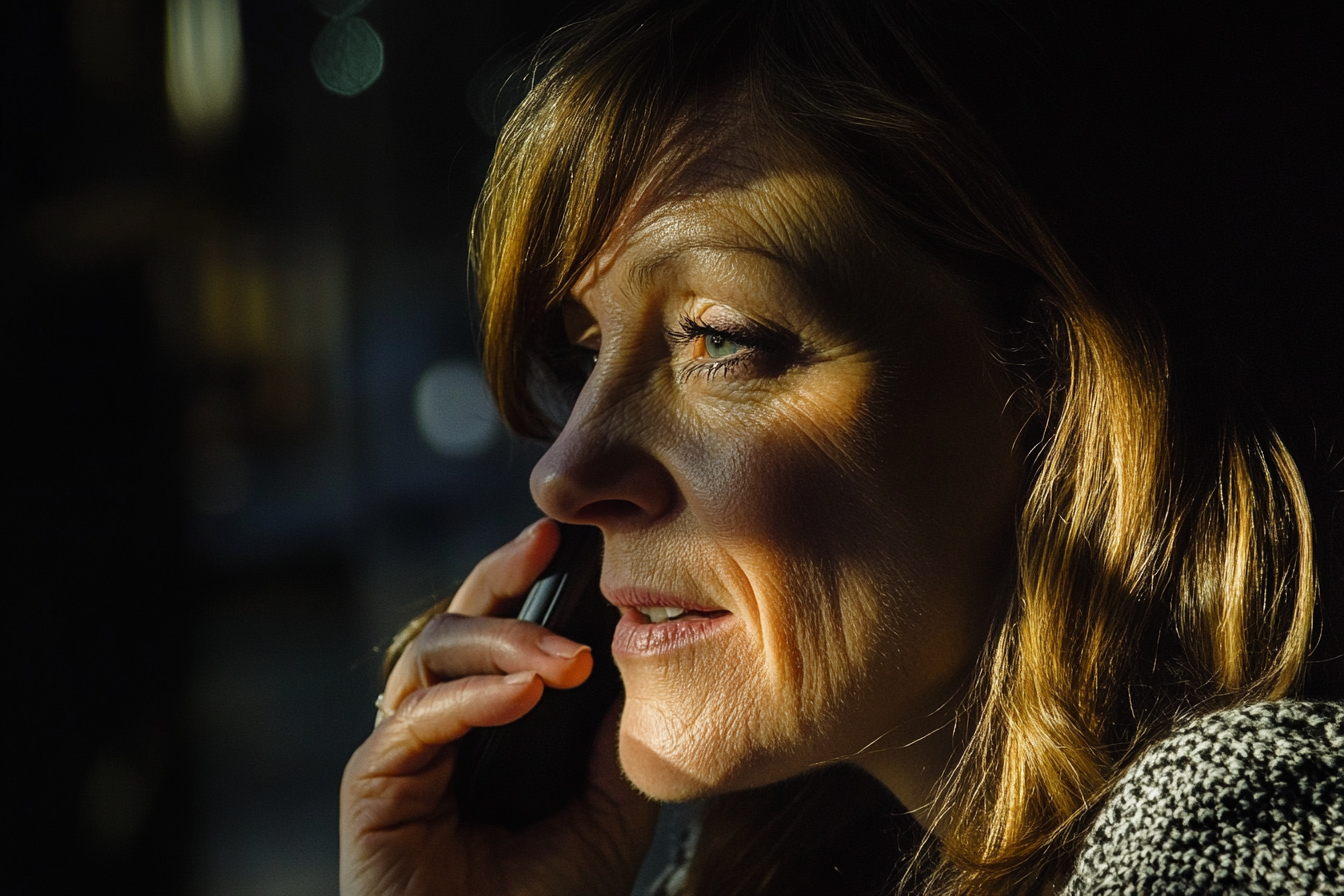 Une femme qui passe un appel téléphonique | Source : Midjourney