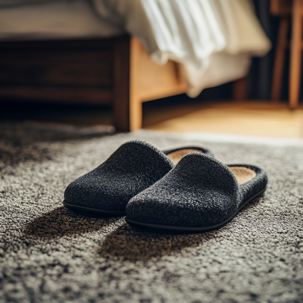 Une paire de pantoufles pour homme | Source : Midjourney