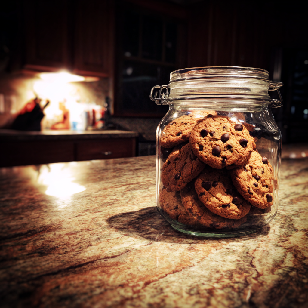 Un pot de biscuits aux pépites de chocolat | Source : Midjourney