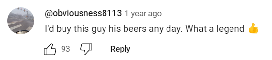 Commentaire d'un fan sur la vidéo de Tony Tovar lors du vol à main armée d'août 2019 à la Behrmann's Tavern à St. Louis le 4 septembre 2019 | Source : YouTube/Inside Edition