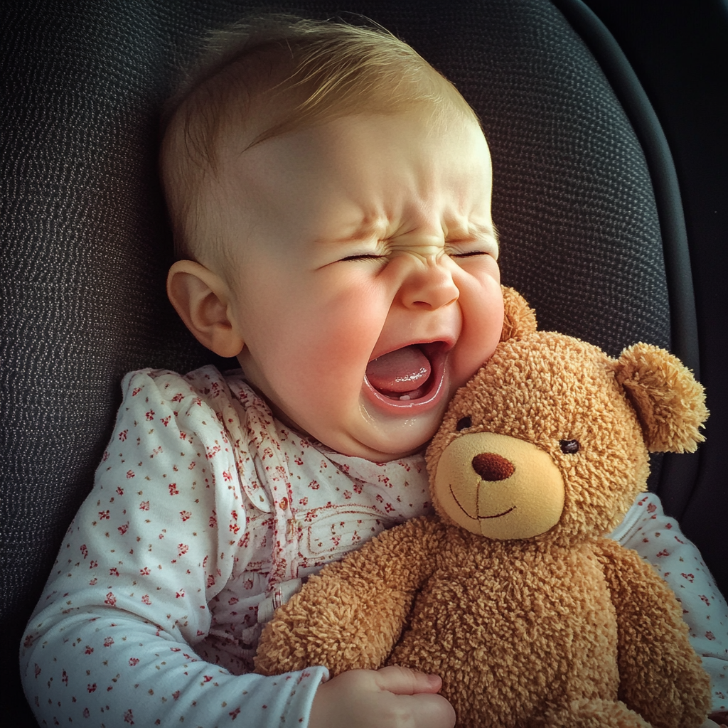 Un bébé qui pleure dans une voiture | Source : Midjourney