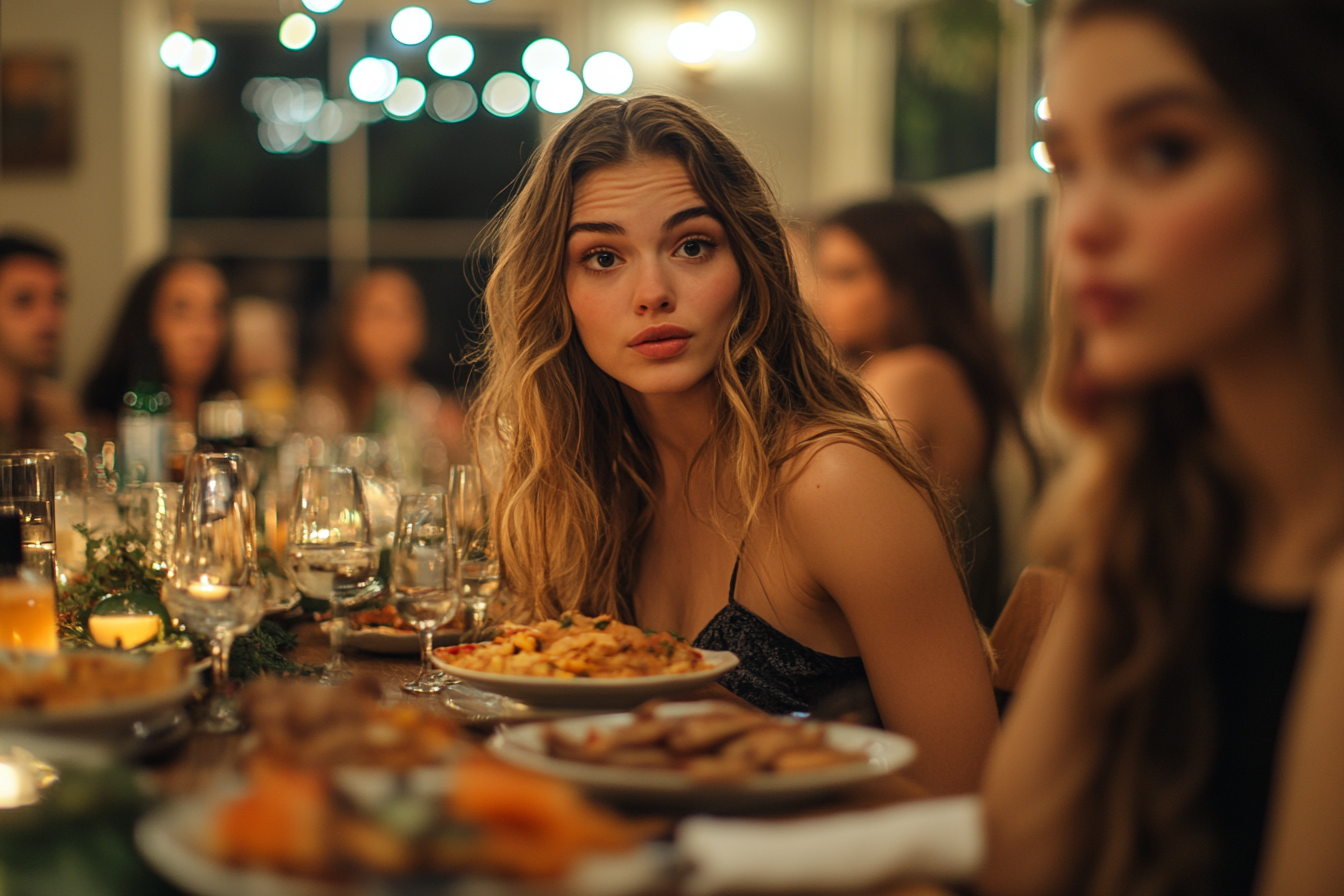 People sitting at a dinner table | Source: Midjourney