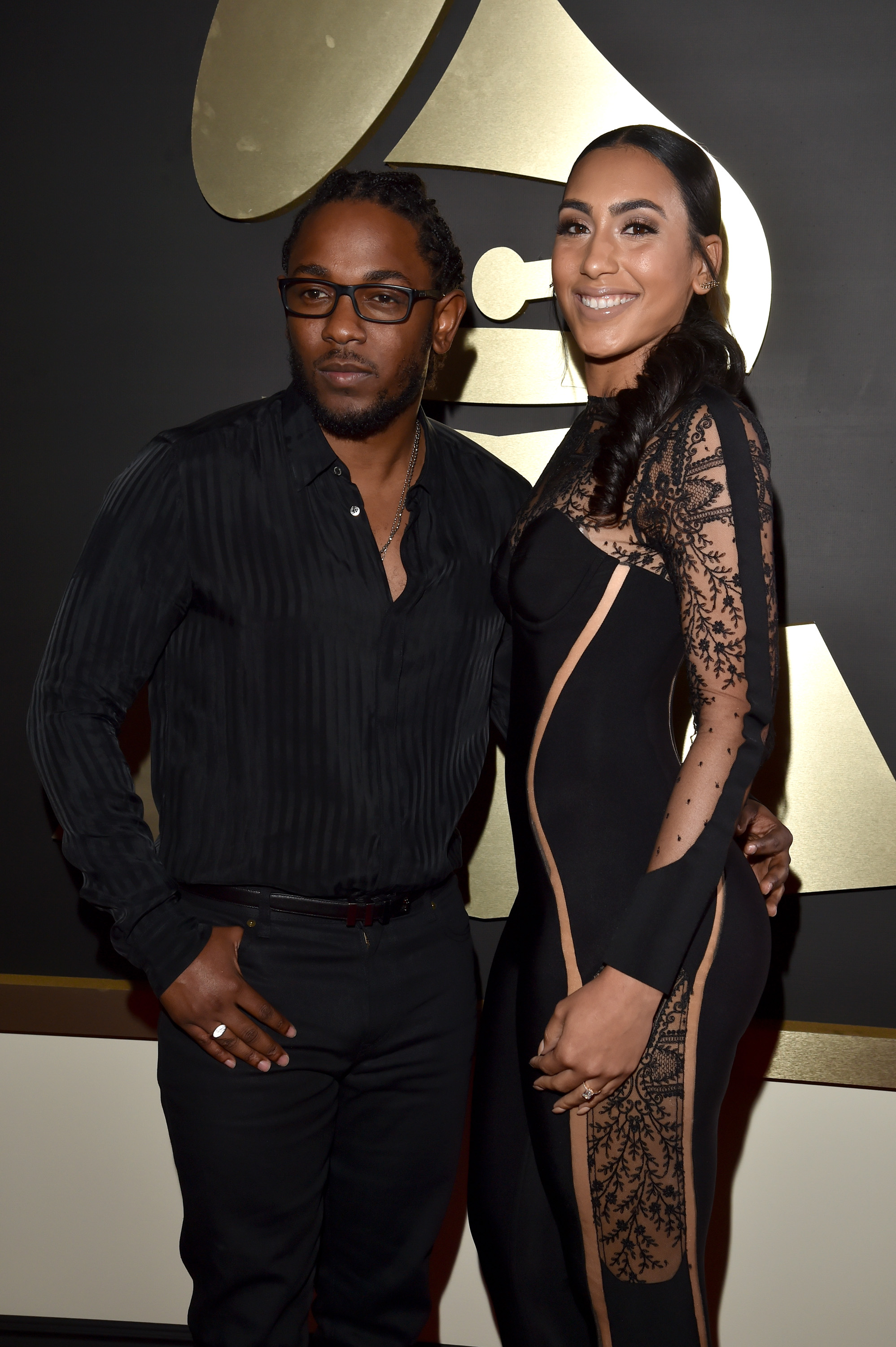 Kendrick Lamar et Whitney Alford assistent à la 58e cérémonie des Grammy Awards, le 15 février 2016, à Los Angeles, en Californie. | Source : Getty Images