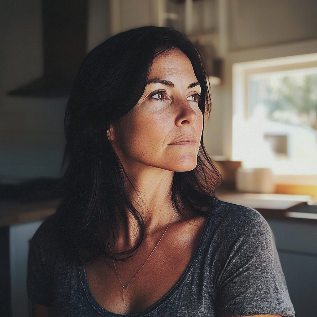 Une femme pensive | Source : Midjourney