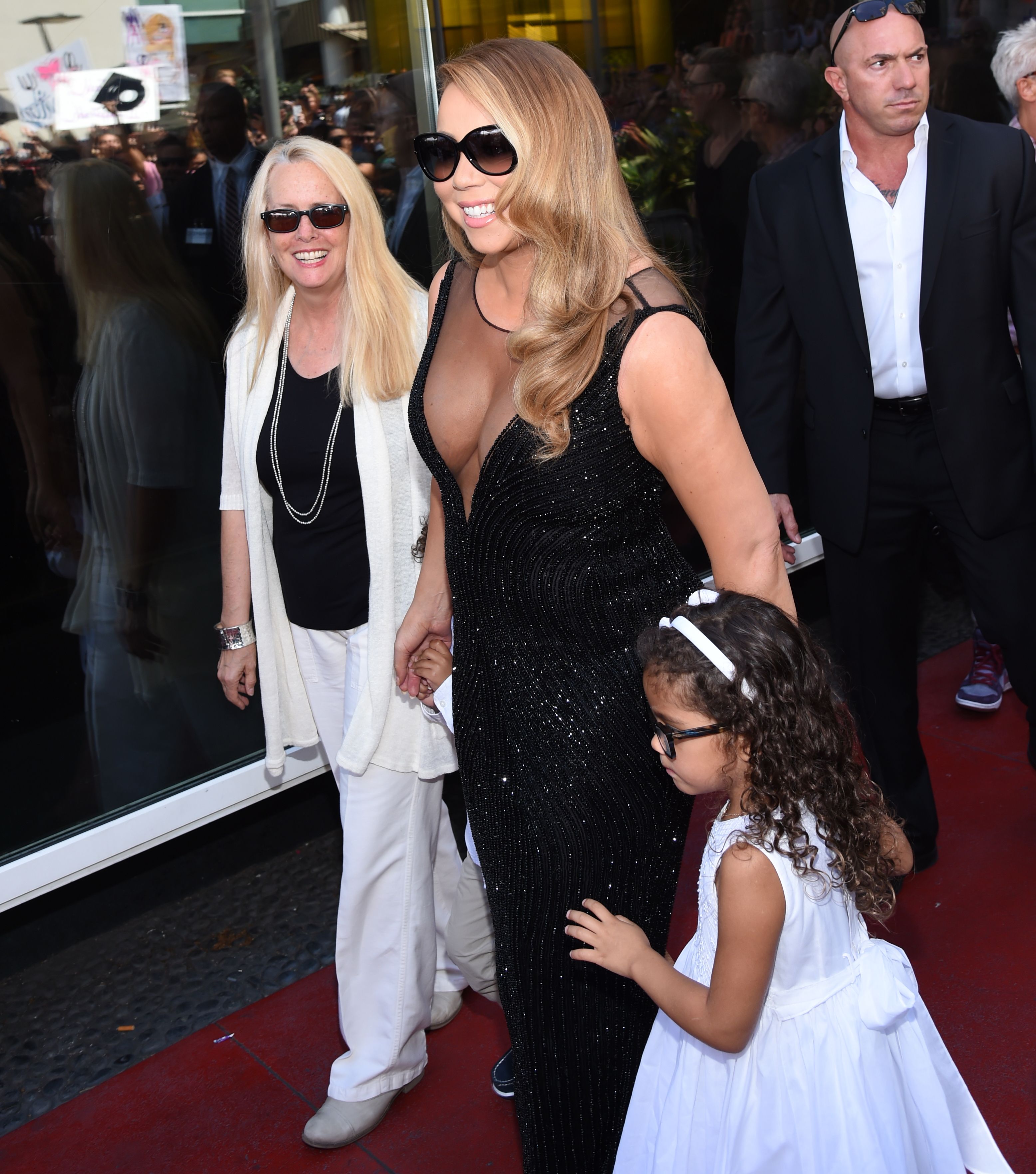 Patricia Hickey, Mariah Carey et Monroe Cannon en août 2015 à Los Angeles | Source : Getty Images