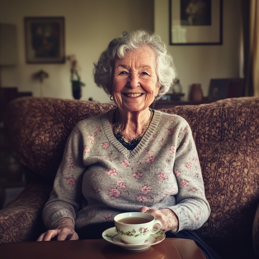 Une femme âgée souriante | Source : Midjourney