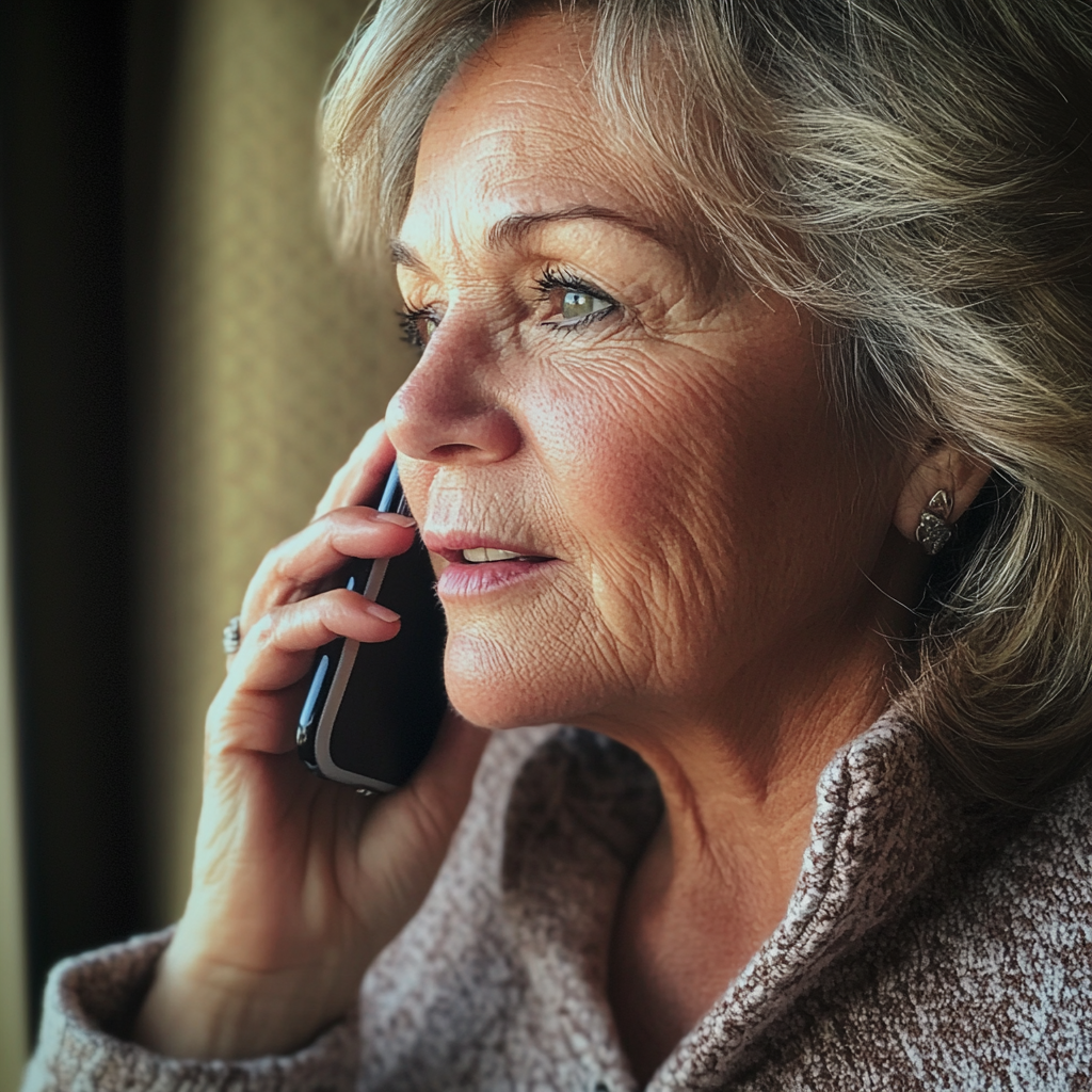 Une femme qui parle au téléphone | Source : Midjourney