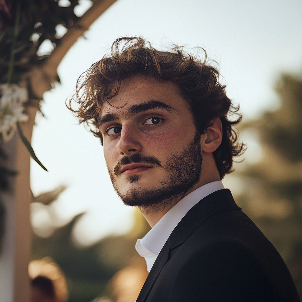 Un homme à son mariage, regardant en arrière | Source : Midjourney