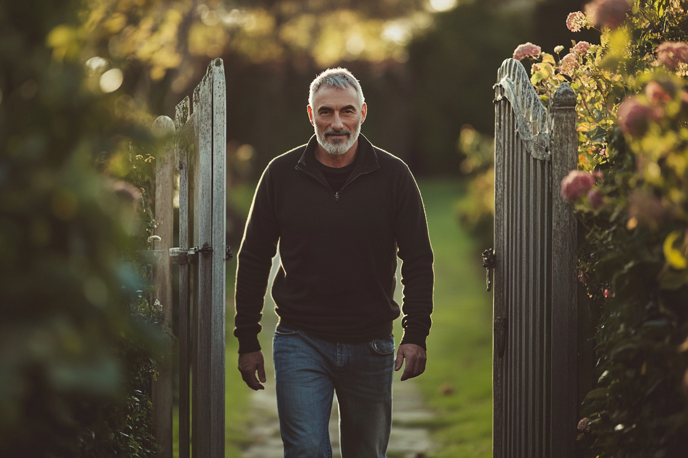 Un homme qui traverse un portail | Source : Midjourney