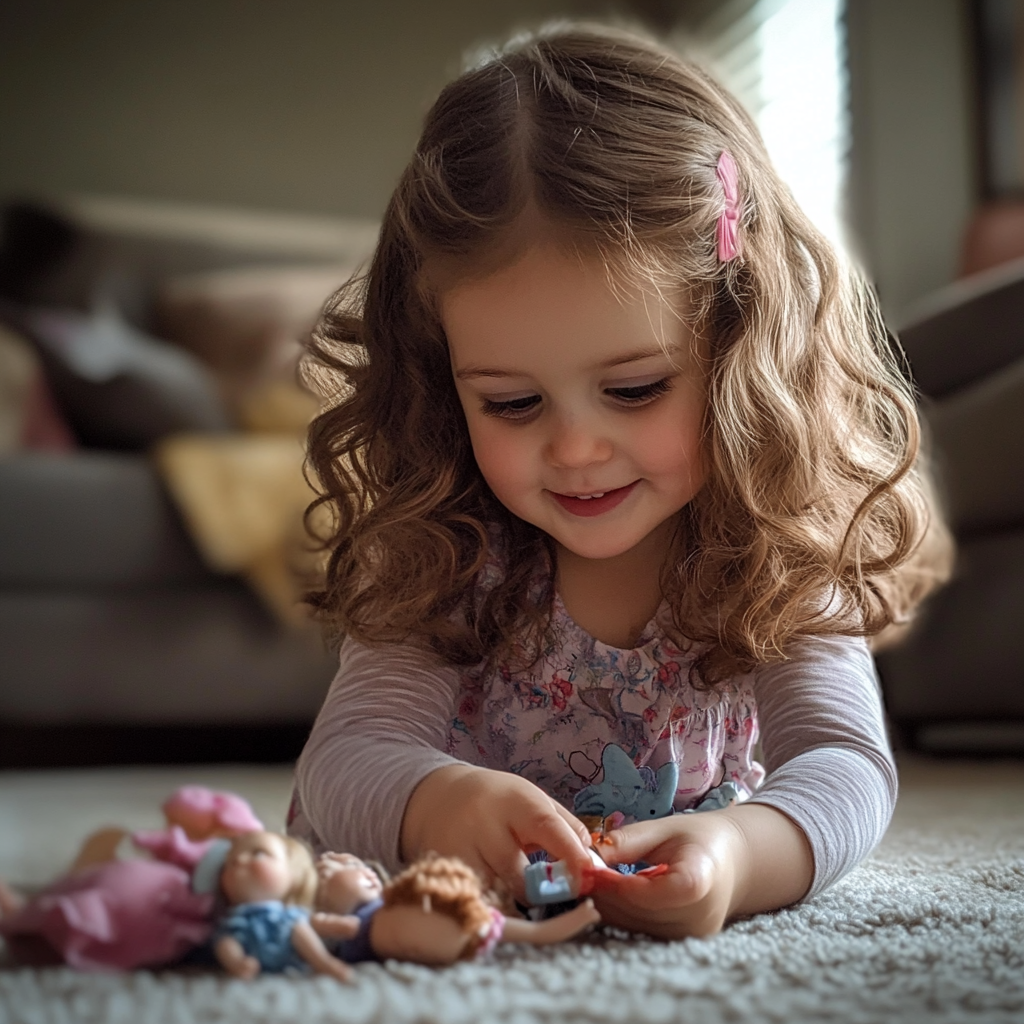 Une petite fille jouant avec ses jouets | Source : Midjourney