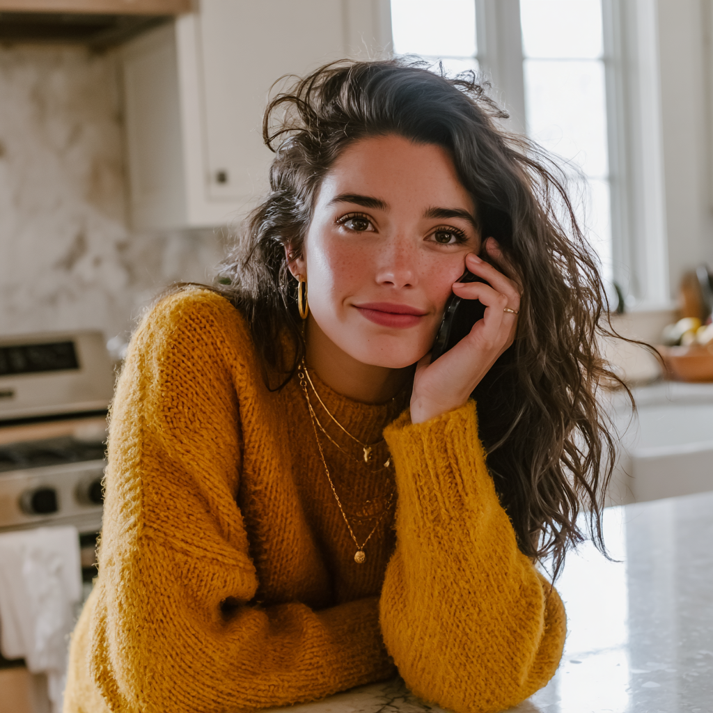 Une femme au téléphone | Source : Midjourney