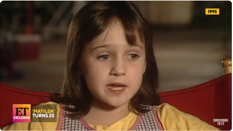 Mara Wilson dans "Matilda" d'après une vidéo YouTube datée du 8 août 2021 | Source : Youtube/@EntertainmentTonight