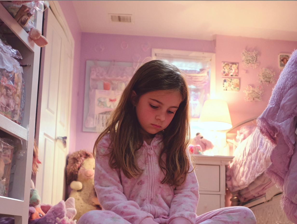 Une petite fille pensive | Source : Midjourney