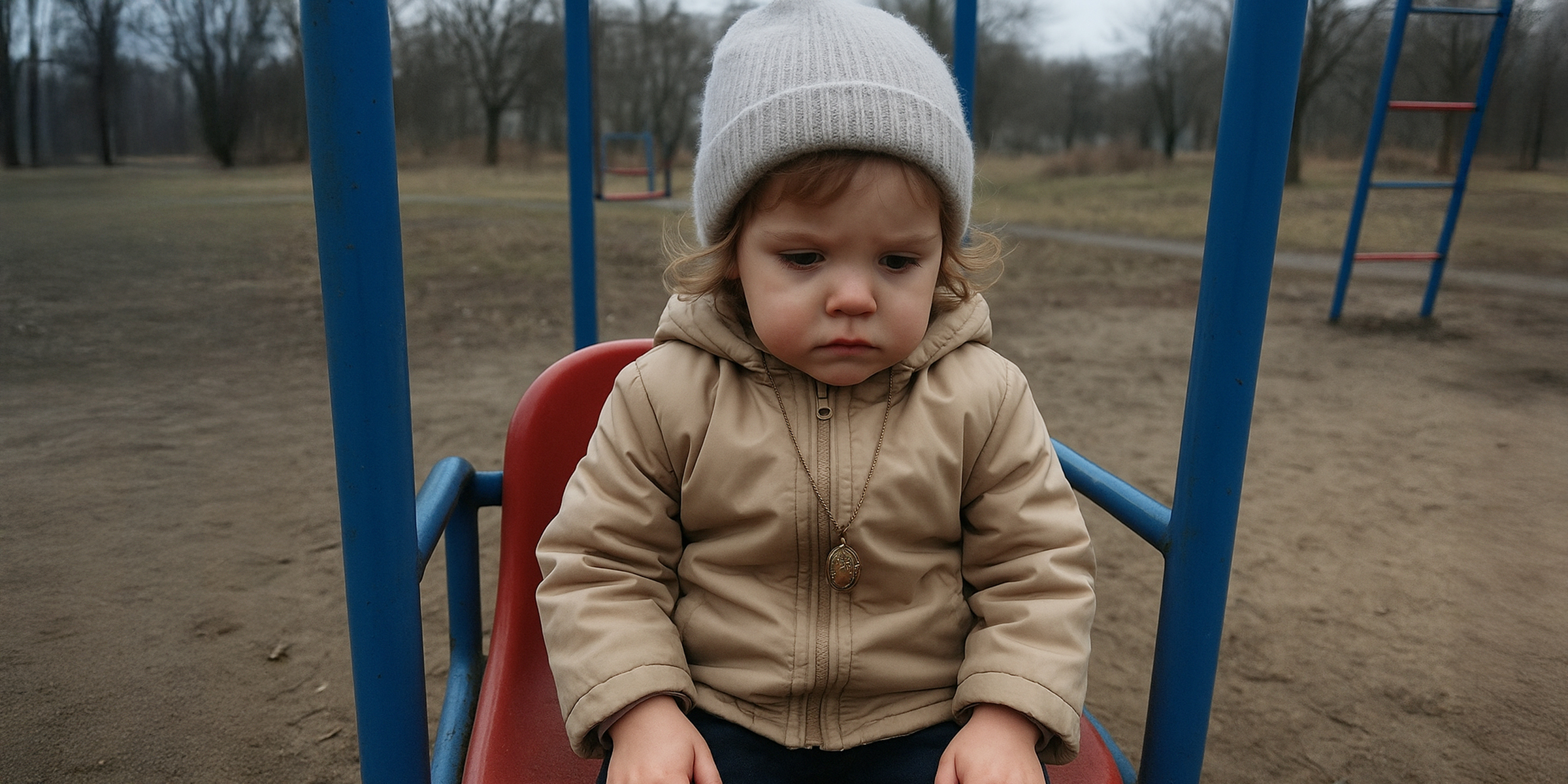 Petite fille abandonnée assise sur la balançoire | Source : Sora