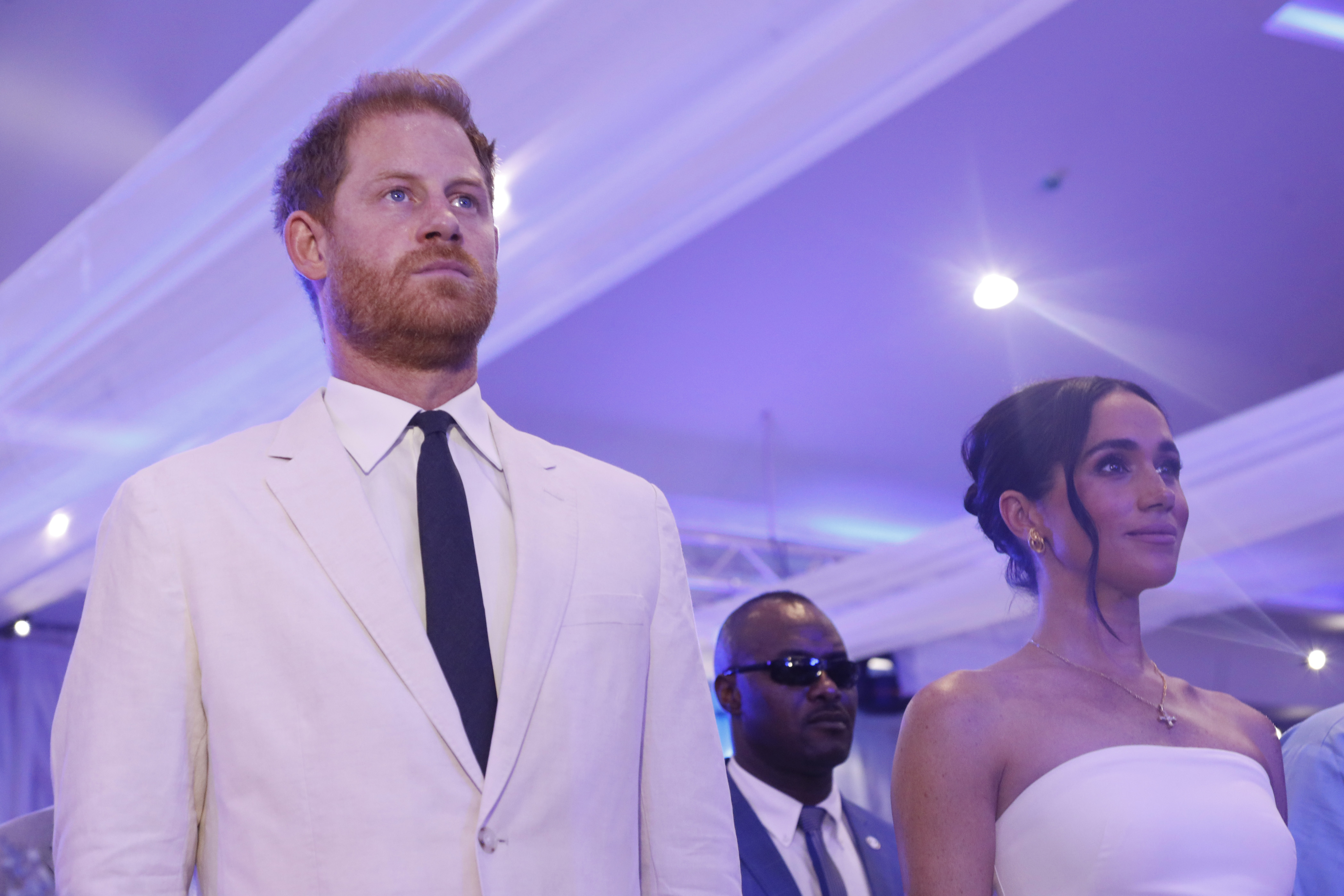 Le prince Harry et Meghan Markle lors du deuxième jour de leur tournée au Nigeria à Abuja, au Nigeria, le 11 mai 2024 | Source : Getty Images